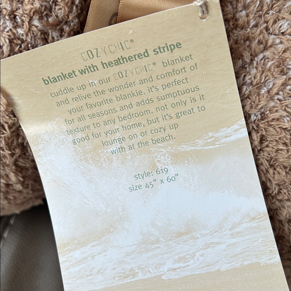 Barefoot Dreams Tan and Cream Blanket - Picture 2 of 4